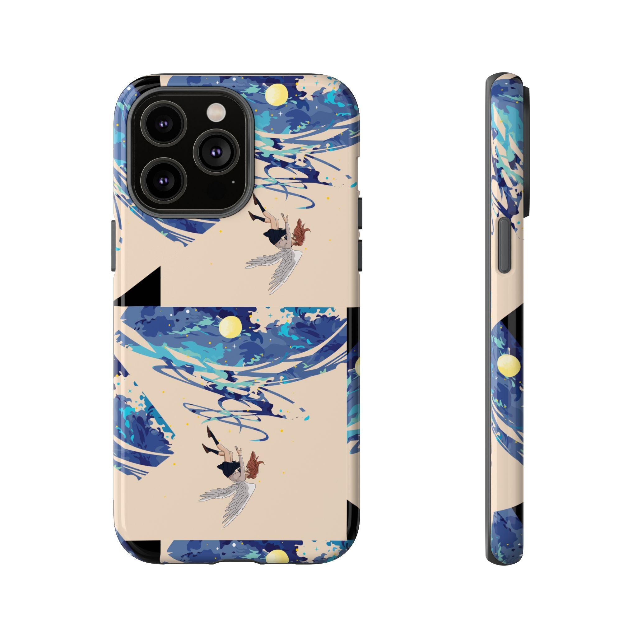 Artistic Phone Case with Abstract Design, Vivid Blue Waves and Fish, Stylish Phone Accessory, Unique Gift Idea, Trendy Tech Decor, [...]