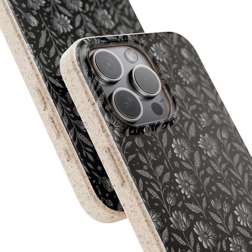 Eco-Friendly Floral Phone Case, Biodegradable iPhone Case, Sustainable Fashion Accessory, Nature Lover Gift, Eco-Conscious Phone Cover