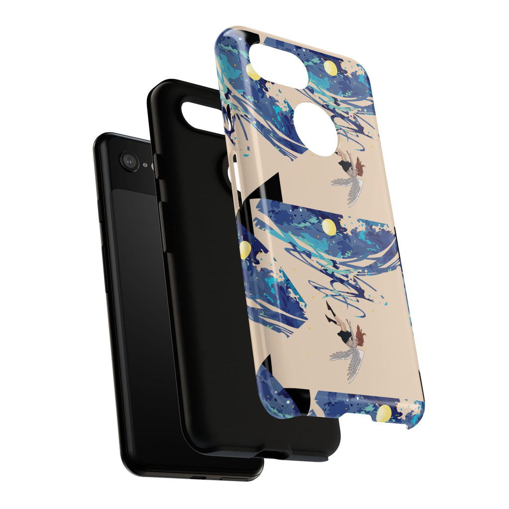 Artistic Phone Case with Abstract Design, Vivid Blue Waves and Fish, Stylish Phone Accessory, Unique Gift Idea, Trendy Tech Decor, [...]