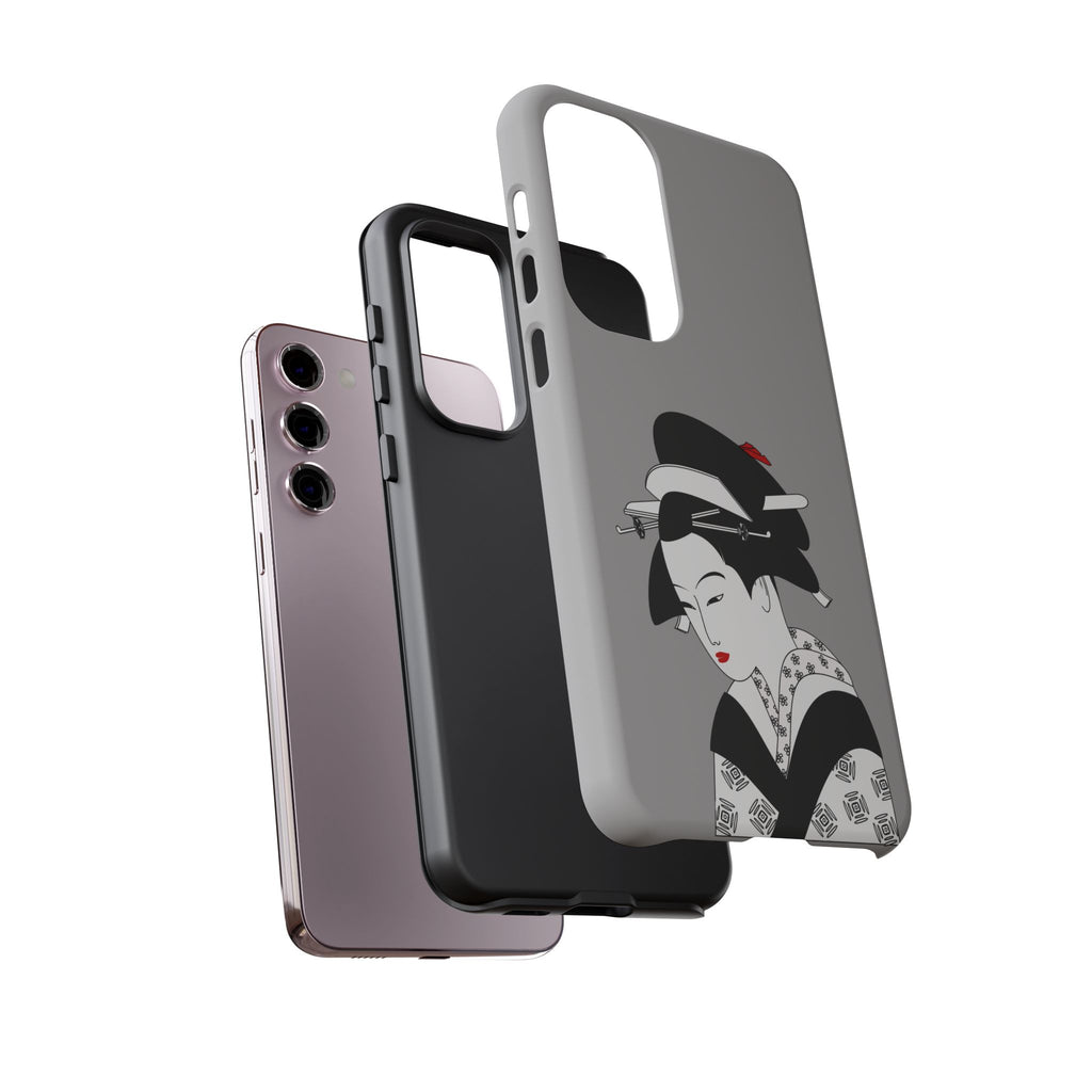 Stylish Phone Case with Japanese Geisha Design, Tough Phone Case, Cute Phone Cover, Japanese Art, Ethnic Style