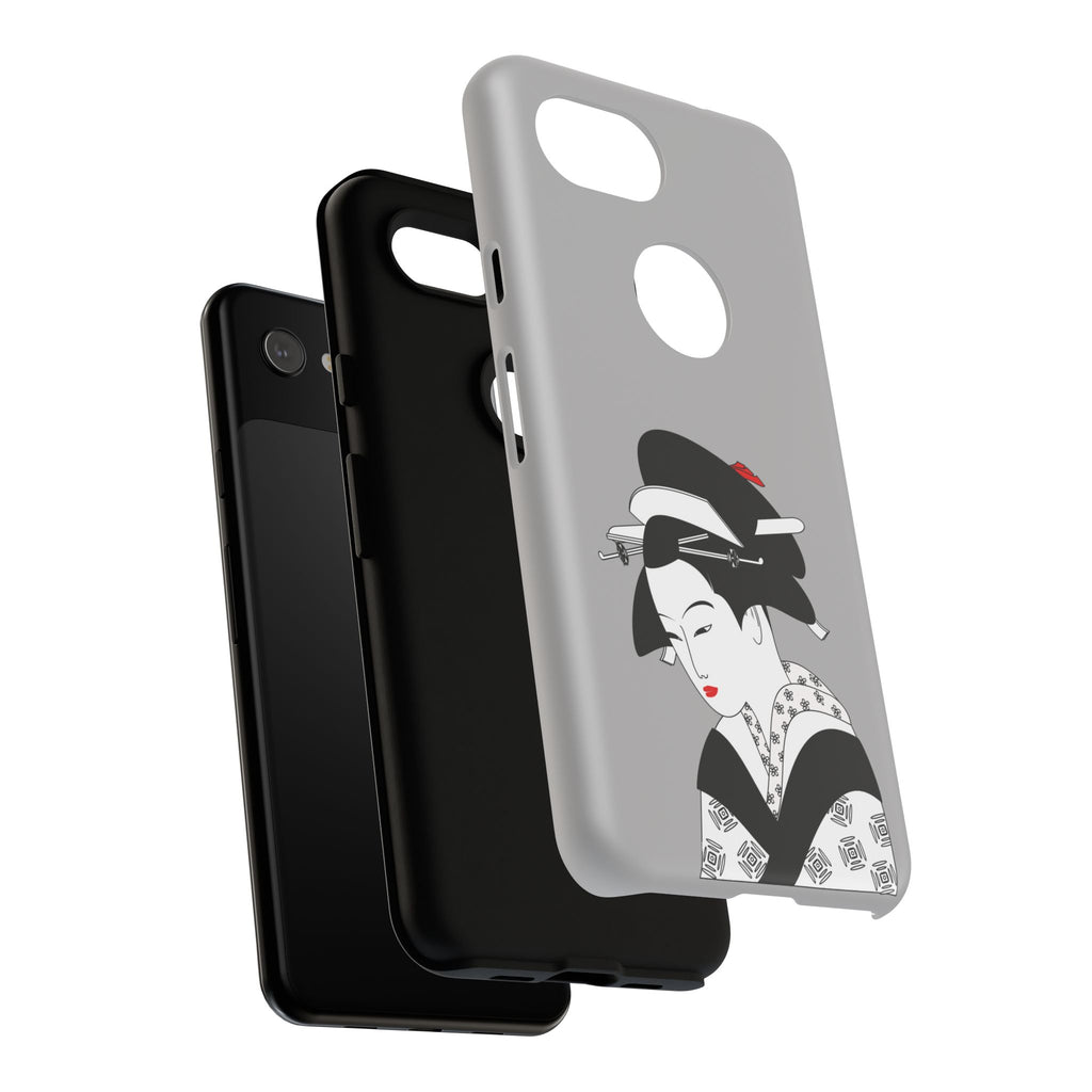 Stylish Phone Case with Japanese Geisha Design, Tough Phone Case, Cute Phone Cover, Japanese Art, Ethnic Style