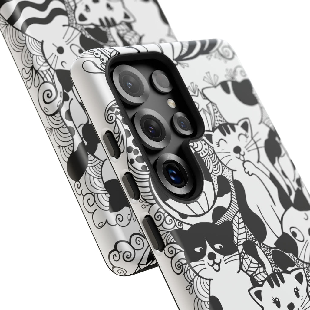 Cat-Themed Phone Case, Cute Cat Art, Pet Lover Gift, Birthday Present, Unique Cat Decor, Fun Tech Accessories, Animal Lover Case