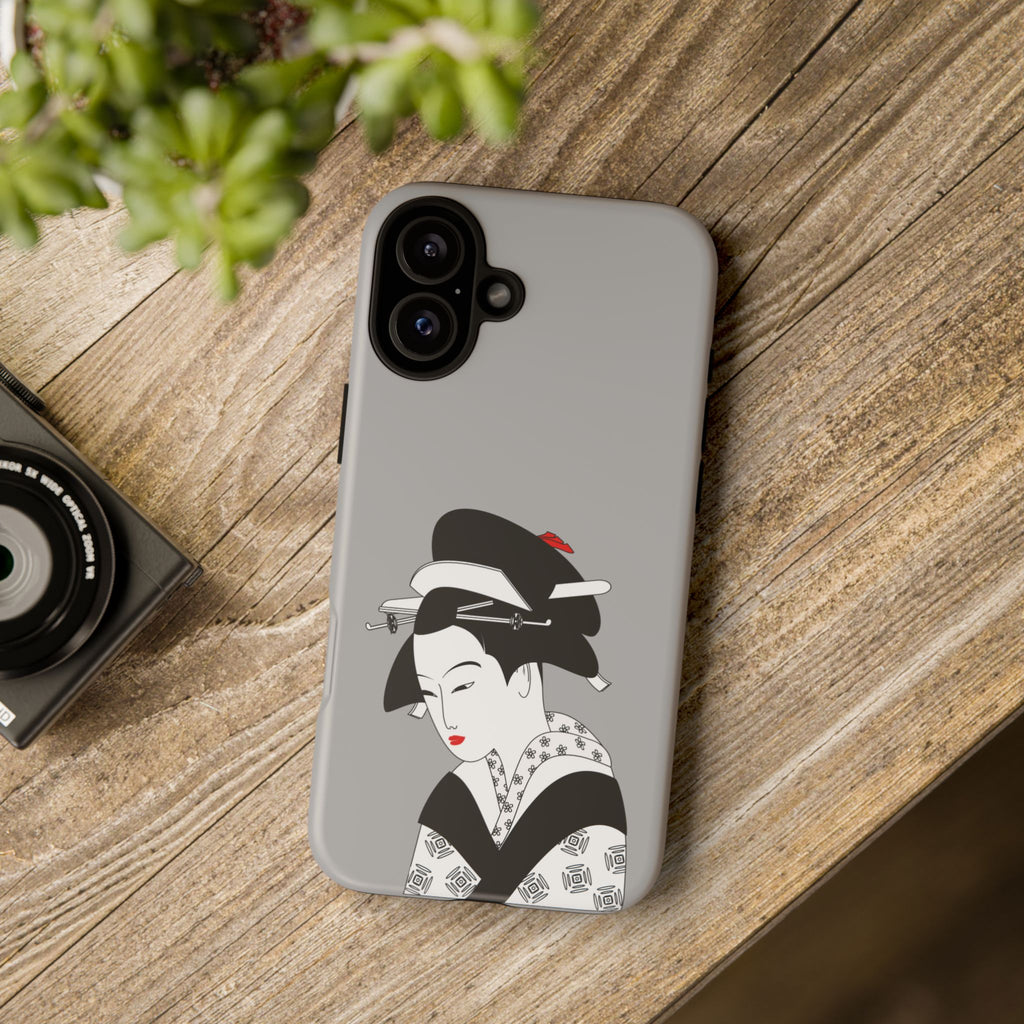 Stylish Phone Case with Japanese Geisha Design, Tough Phone Case, Cute Phone Cover, Japanese Art, Ethnic Style