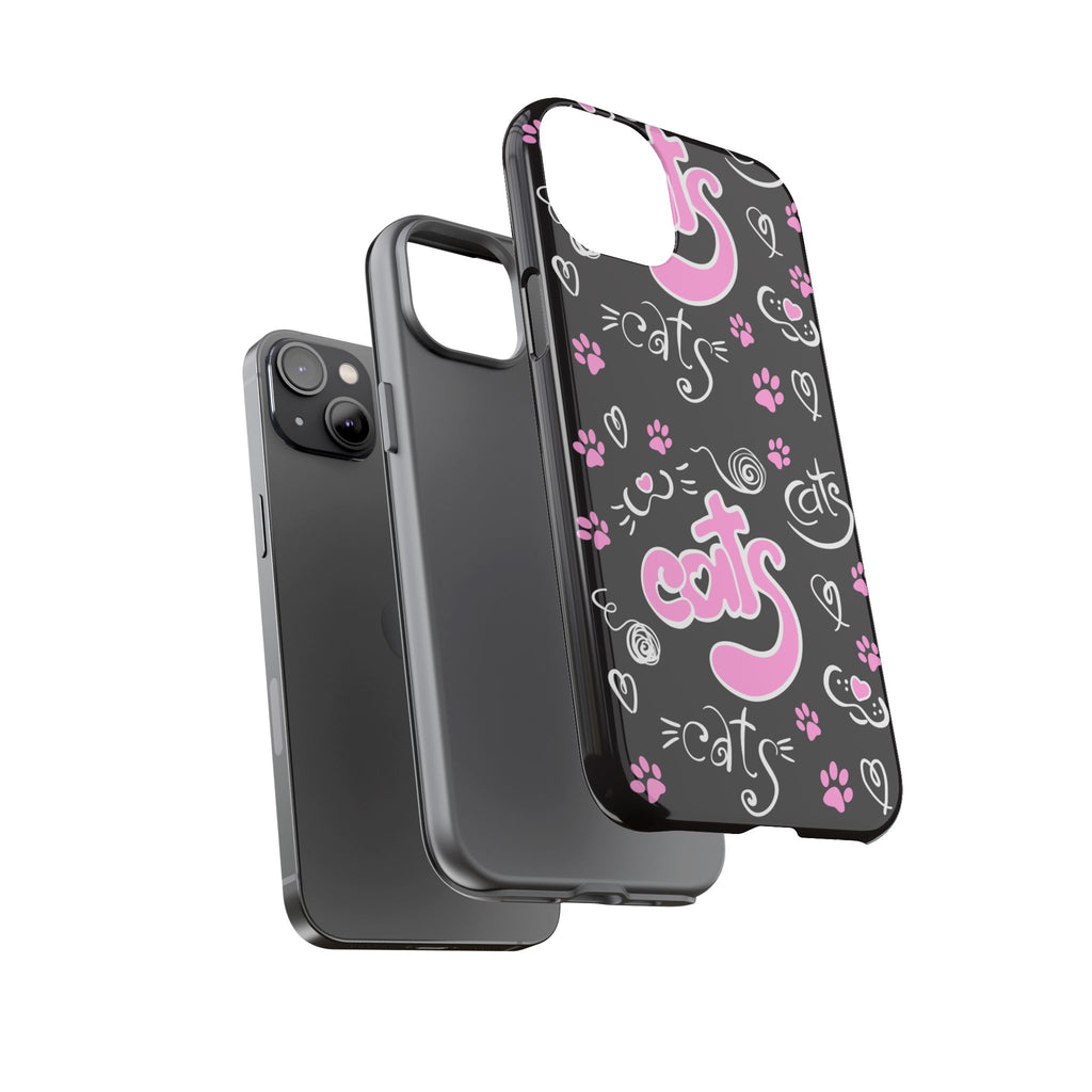 Cute Cat Print Phone Cases, Tough Cases for Cat Lovers, Pet Phone Cover, Gift for Cat Moms, Stylish Phone Accessories