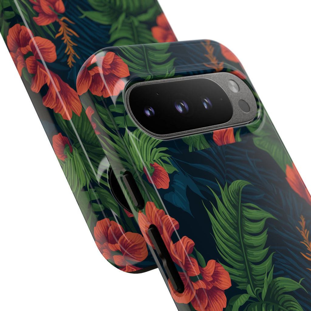 Tropical Phone Case with Floral Design, Eco-Friendly Protection for Summer Vibes, Ideal Gift for Nature Lovers, Vibrant Background