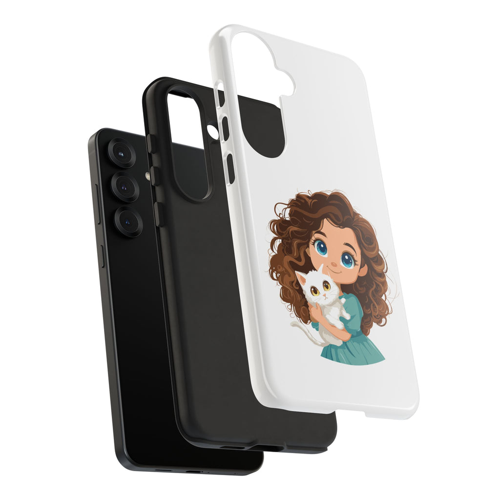 Cute Cat Lover Phone Case, Tough Phone Cover, Pet Lover Gift, Personalized Gift, Kids Phone Case, Animal Lover Accessories