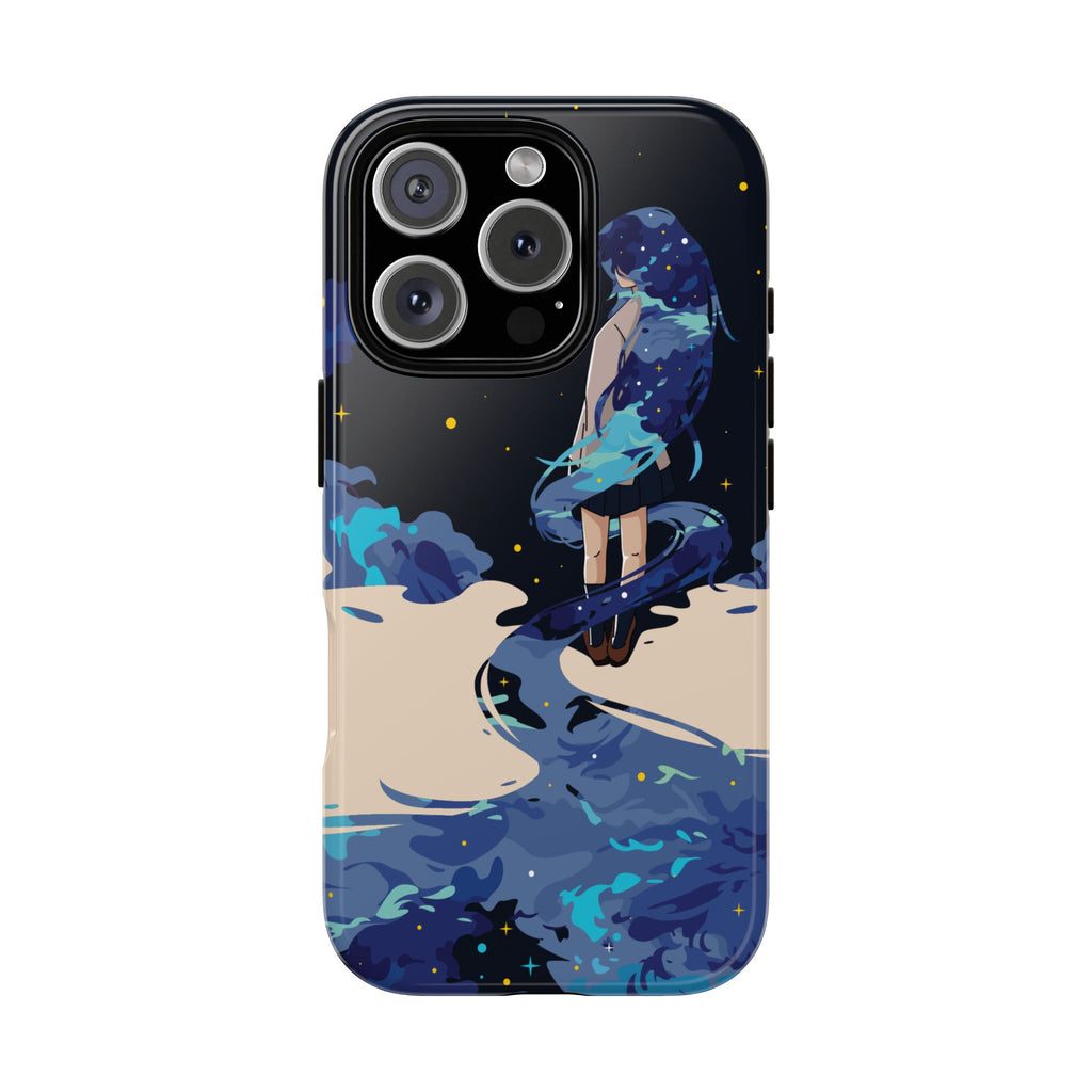 Galaxy-Inspired Phone Case, Celestial Design, Tough Phone Cover, Gift for Space Lovers, Artsy Accessories, Unique Merchandise