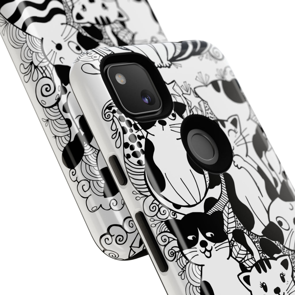 Cat-Themed Phone Case, Cute Cat Art, Pet Lover Gift, Birthday Present, Unique Cat Decor, Fun Tech Accessories, Animal Lover Case