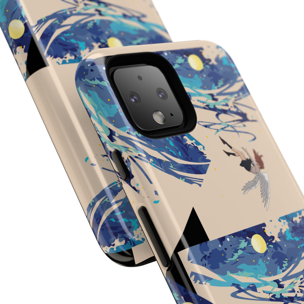 Artistic Phone Case with Abstract Design, Vivid Blue Waves and Fish, Stylish Phone Accessory, Unique Gift Idea, Trendy Tech Decor, [...]
