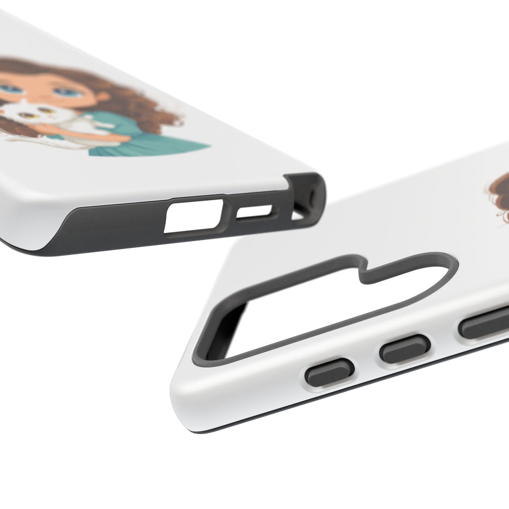 Cute Cat Lover Phone Case, Tough Phone Cover, Pet Lover Gift, Personalized Gift, Kids Phone Case, Animal Lover Accessories