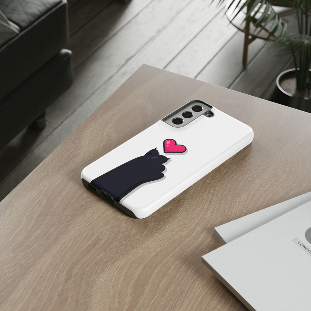 Cute Cat Love Phone Case, Tough Cell Phone Cover, Animal Lover Gifts, Pet Parent Accessories, Valentine's Day Essentials
