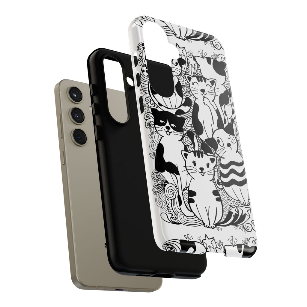 Cat-Themed Phone Case, Cute Cat Art, Pet Lover Gift, Birthday Present, Unique Cat Decor, Fun Tech Accessories, Animal Lover Case