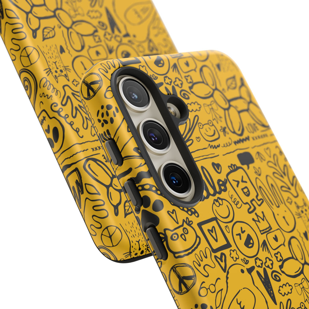 Vibrant Phone Case, Cute Yellow Floral iPhone Cover, Stylish Tough Case, Fun Phone Accessory, Perfect Gift for Teens