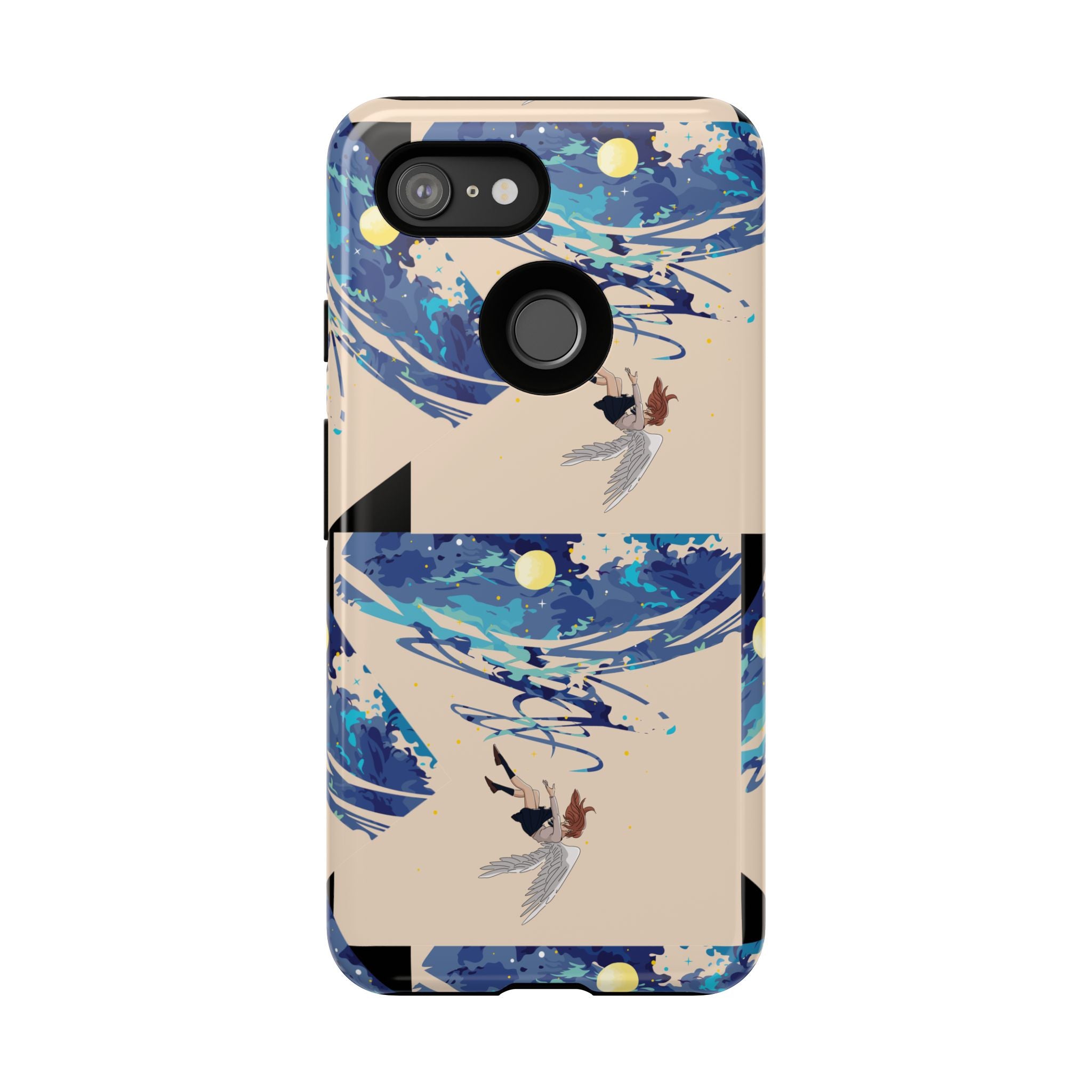 Artistic Phone Case with Abstract Design, Vivid Blue Waves and Fish, Stylish Phone Accessory, Unique Gift Idea, Trendy Tech Decor, [...]