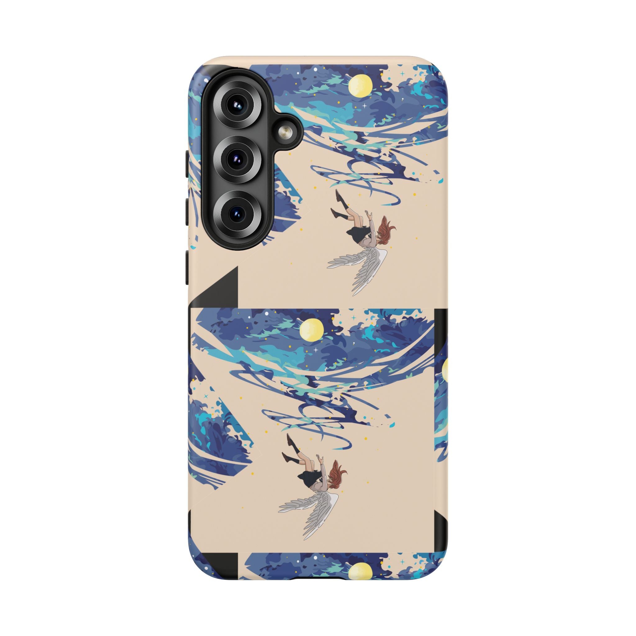 Artistic Phone Case with Abstract Design, Vivid Blue Waves and Fish, Stylish Phone Accessory, Unique Gift Idea, Trendy Tech Decor, [...]