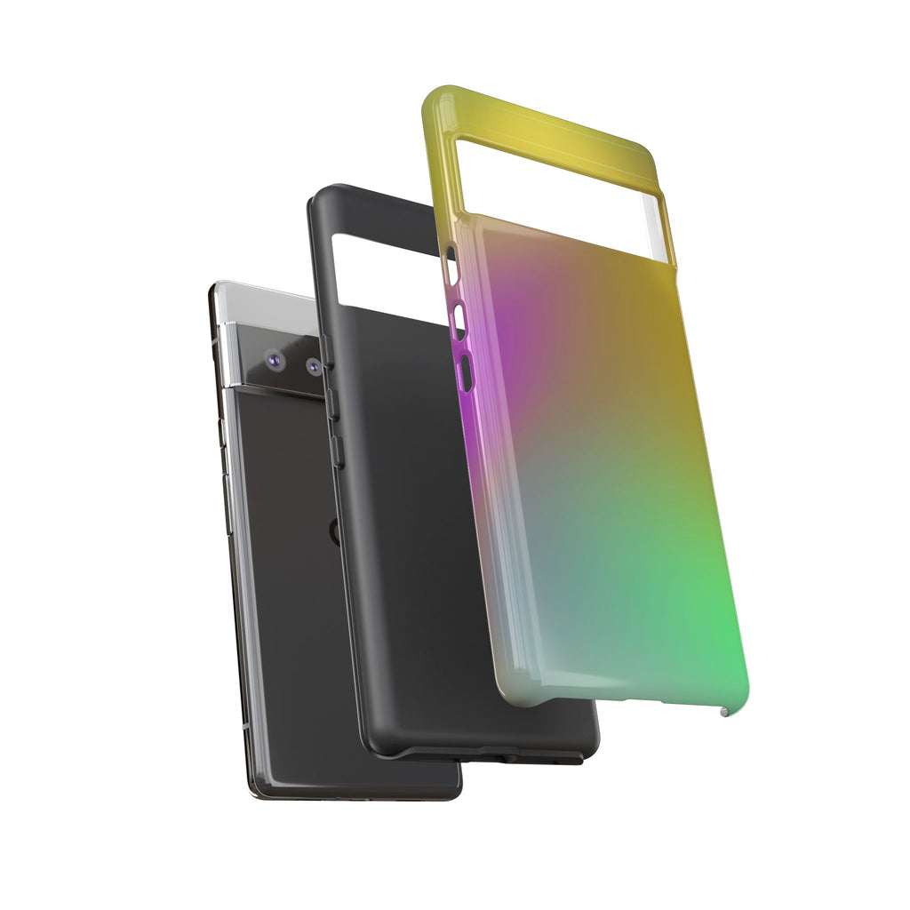 Vibrant Phone Case, Tough Cases, Colorful Phone Cover, Durable Mobile Case, Yellow Green Gradient Design