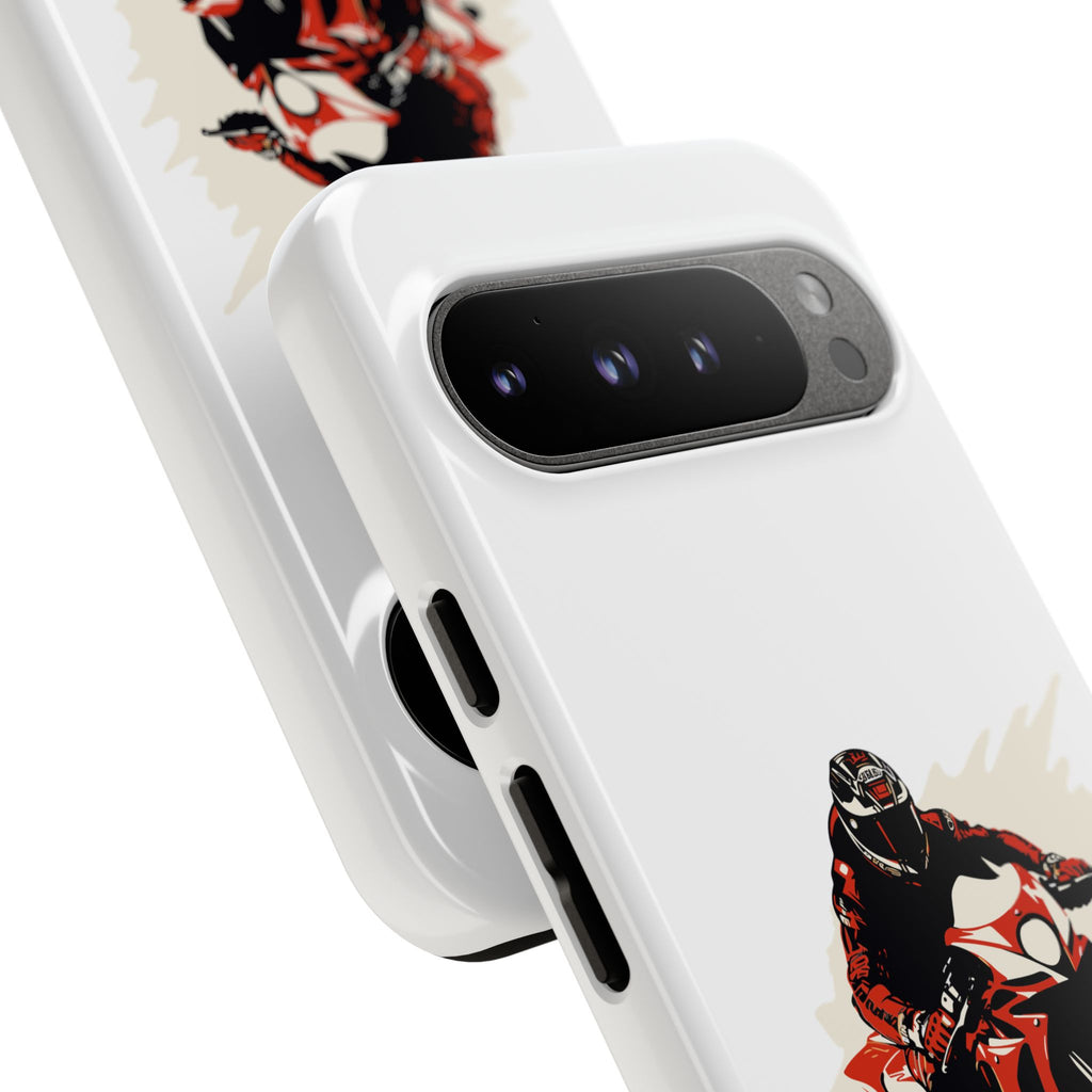 Motorcycle Phone Case, Tough Cases for Riders, Biker Accessory, Gifts for Motorcyclists, Red Bike Design