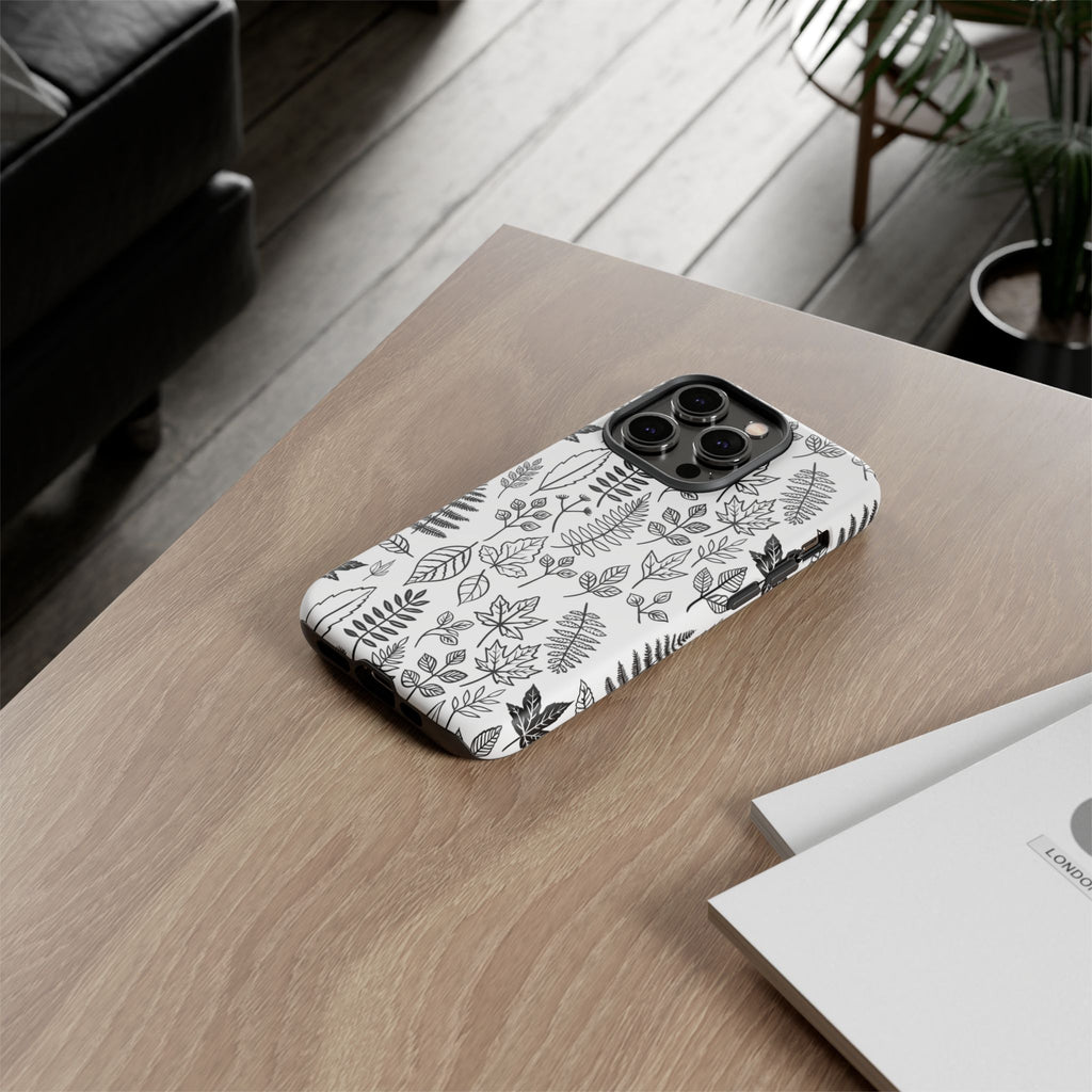 Stylish Phone Case for Nature Lovers, Botanical Design, Gift for Her, Fall Accessories, Customizable Tech Gear