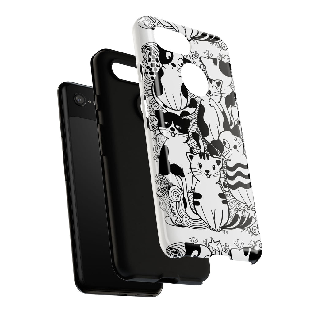 Cat-Themed Phone Case, Cute Cat Art, Pet Lover Gift, Birthday Present, Unique Cat Decor, Fun Tech Accessories, Animal Lover Case