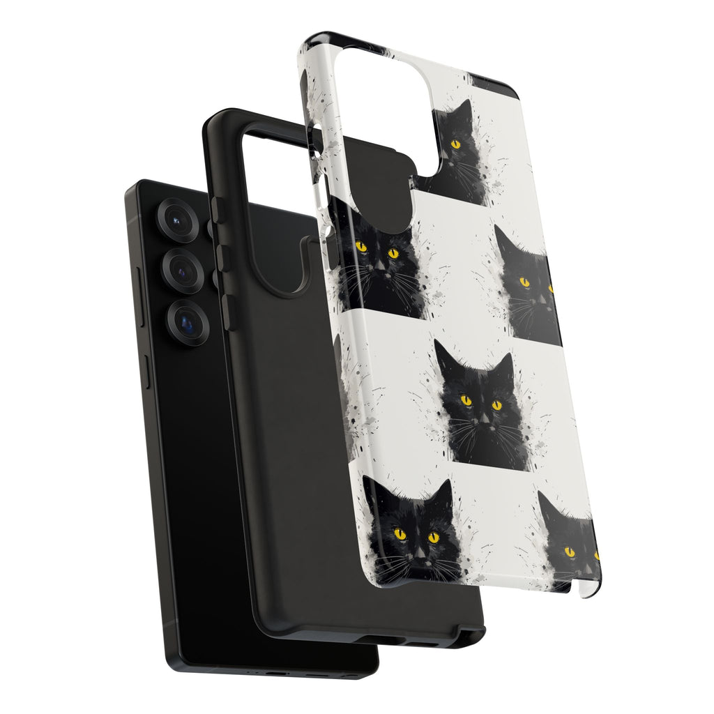 Black Cat Phone Case, Tough Cases, Cat Lover Gift, Unique Design, Halloween, Animal Accessories, Custom Phone Cover