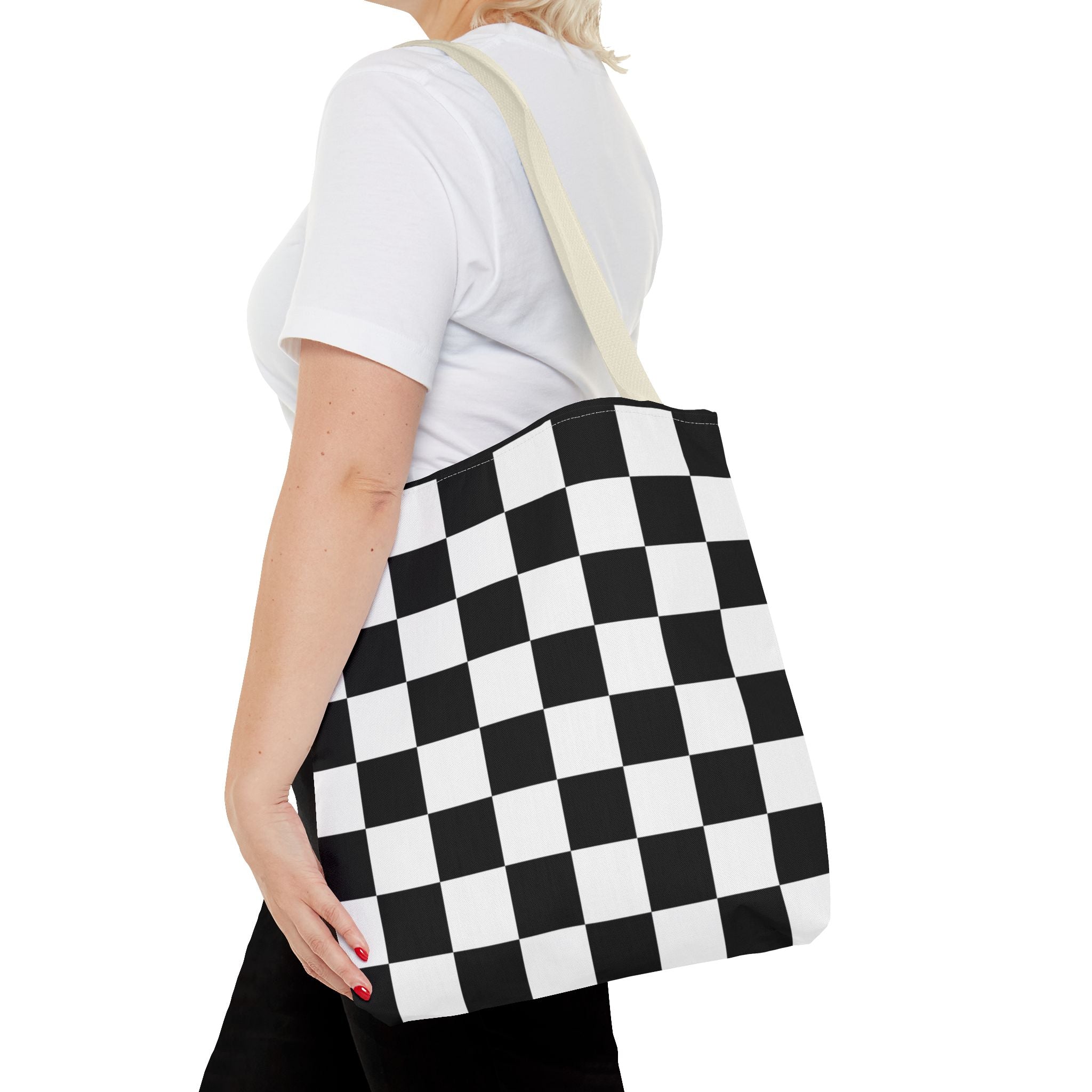 Tote Bag Finish Line - Checkered Victory – Tote Bag for Racing Fans