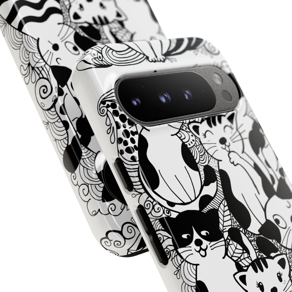 Cat-Themed Phone Case, Cute Cat Art, Pet Lover Gift, Birthday Present, Unique Cat Decor, Fun Tech Accessories, Animal Lover Case