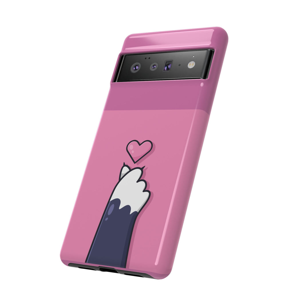 Cute Cat Paw Phone Case, Playful Pet Lover Gift, Animal Print Phone Cover, Heart Design Case, Fun Feminine Case, Kawaii Style
