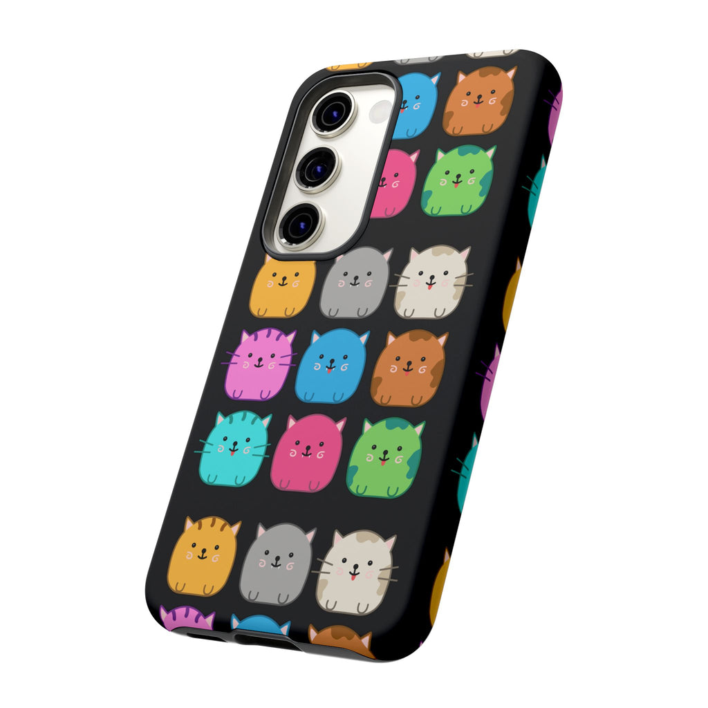 Cute Cat Phone Case, Kawaii Animal Lover Gift, Tough Phone Cover for Kids and Adults, Fun Cat Designs for Birthdays, Pet Lovers