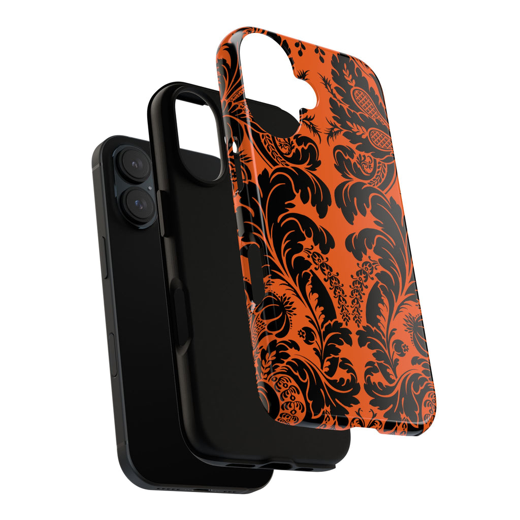 Elegant Phone Case with Orange Floral Design | Tough Cases, Smartphone Cover, Gift for Her, Floral Patterns, Stylish Accessories