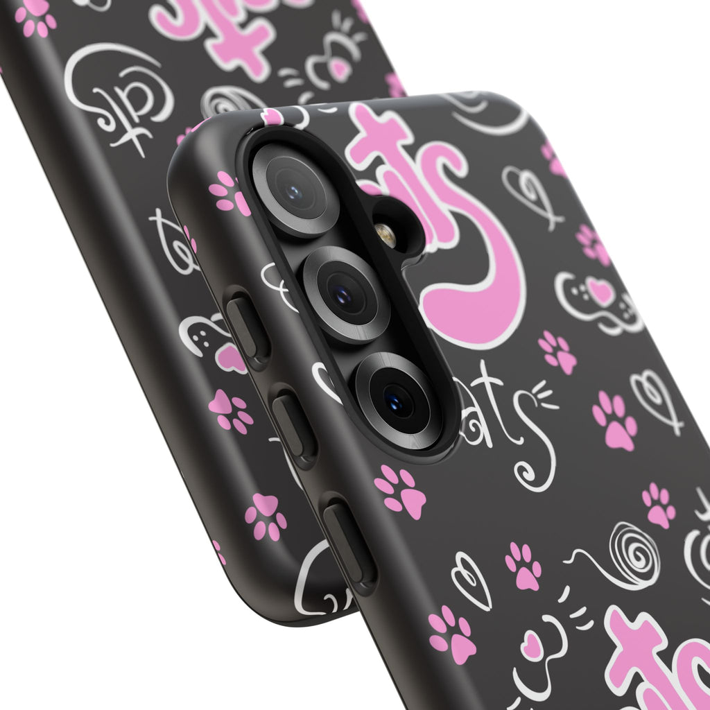Cute Cat Print Phone Cases, Tough Cases for Cat Lovers, Pet Phone Cover, Gift for Cat Moms, Stylish Phone Accessories