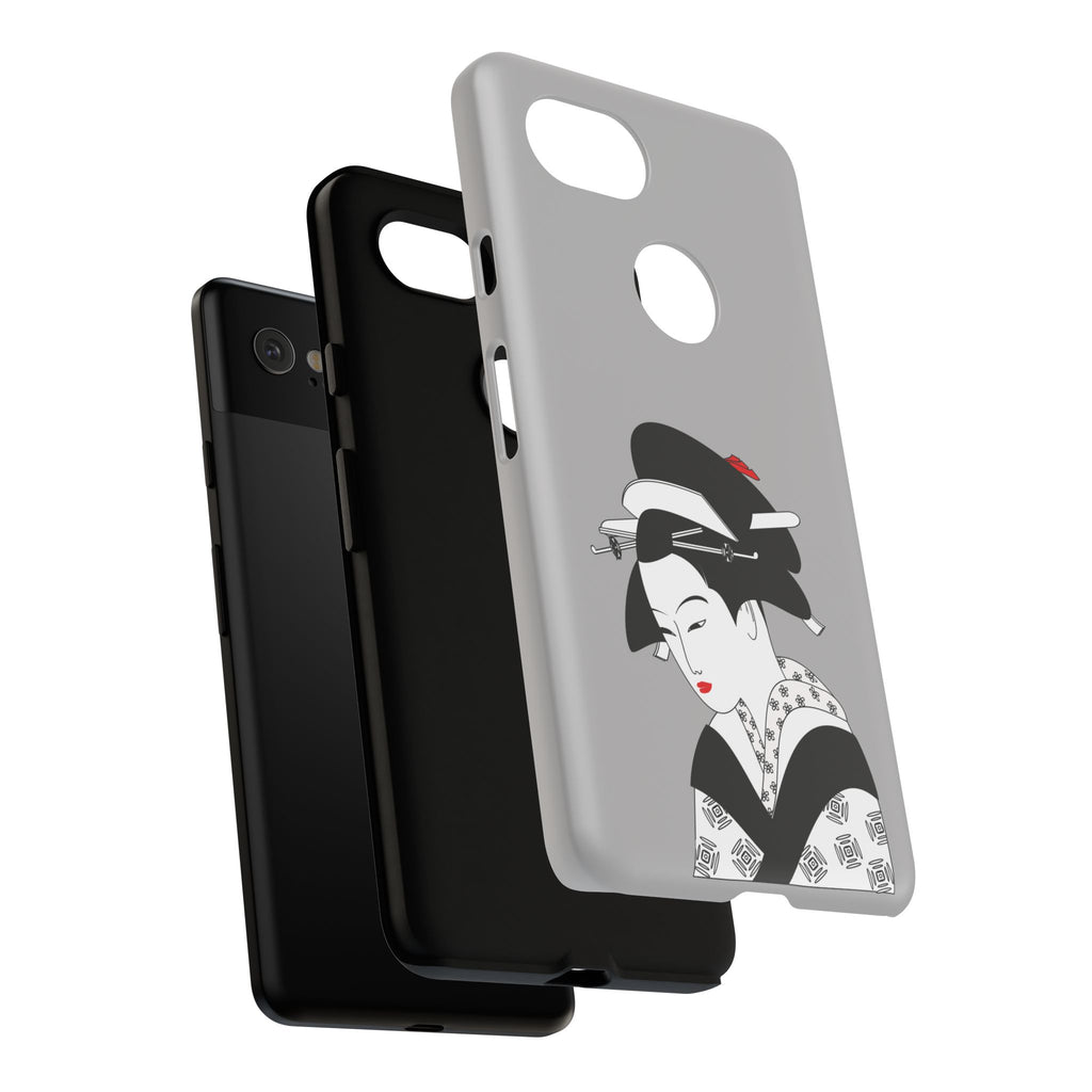Stylish Phone Case with Japanese Geisha Design, Tough Phone Case, Cute Phone Cover, Japanese Art, Ethnic Style