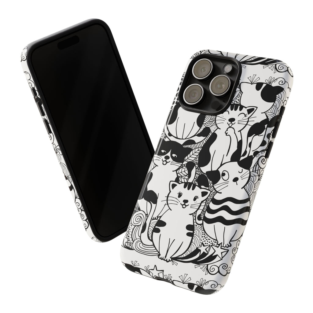 Cat-Themed Phone Case, Cute Cat Art, Pet Lover Gift, Birthday Present, Unique Cat Decor, Fun Tech Accessories, Animal Lover Case