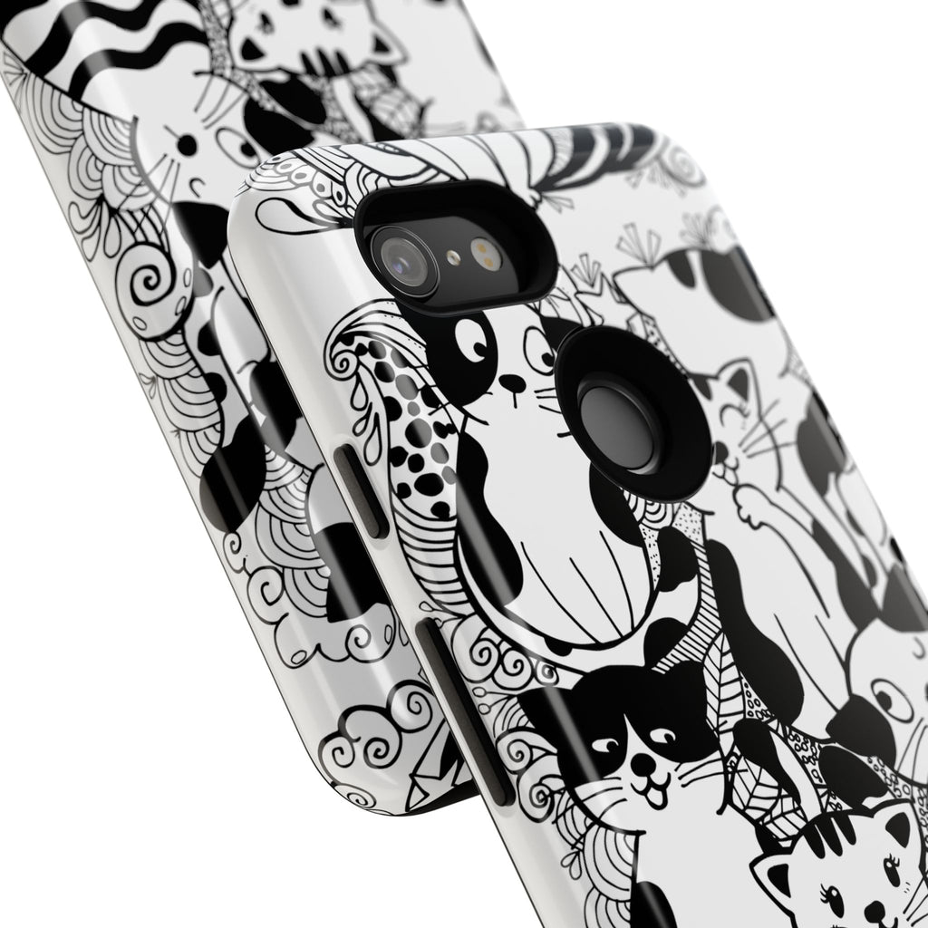 Cat-Themed Phone Case, Cute Cat Art, Pet Lover Gift, Birthday Present, Unique Cat Decor, Fun Tech Accessories, Animal Lover Case