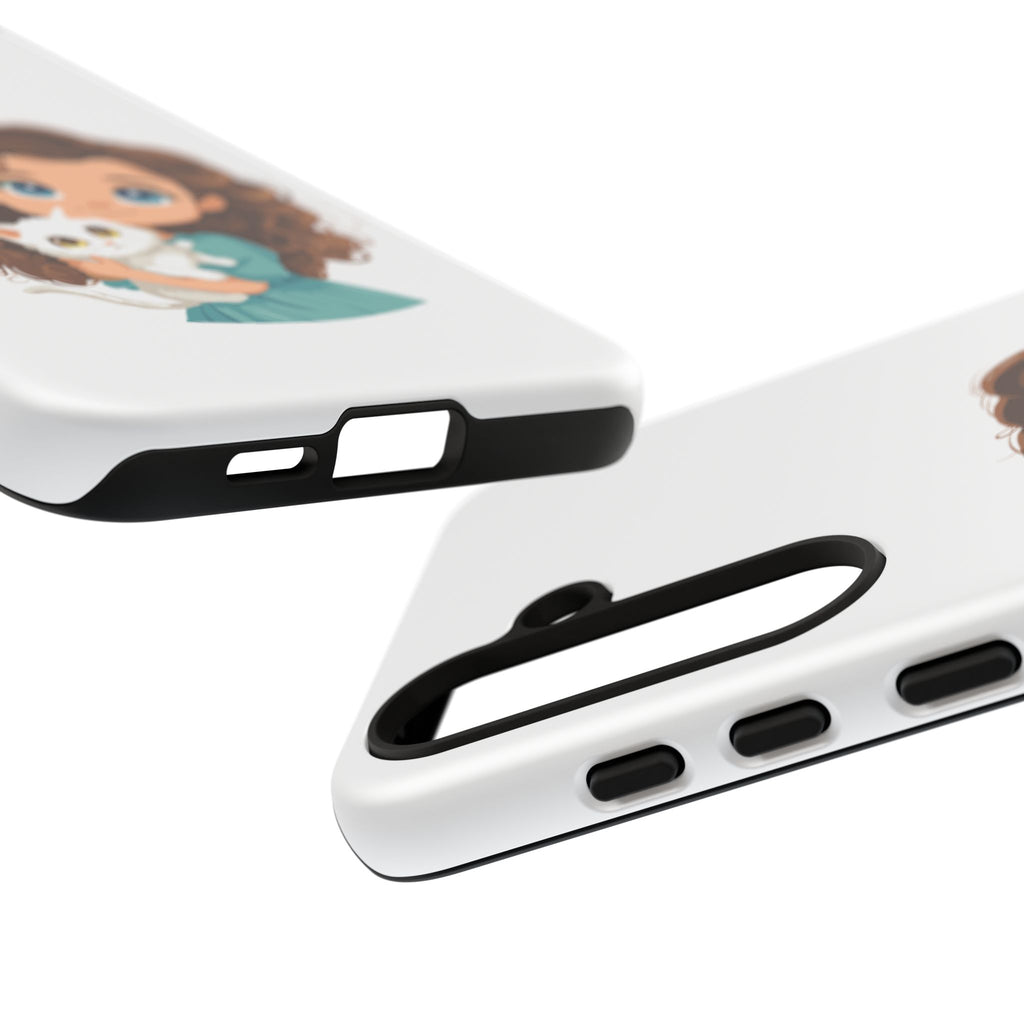 Cute Cat Lover Phone Case, Tough Phone Cover, Pet Lover Gift, Personalized Gift, Kids Phone Case, Animal Lover Accessories