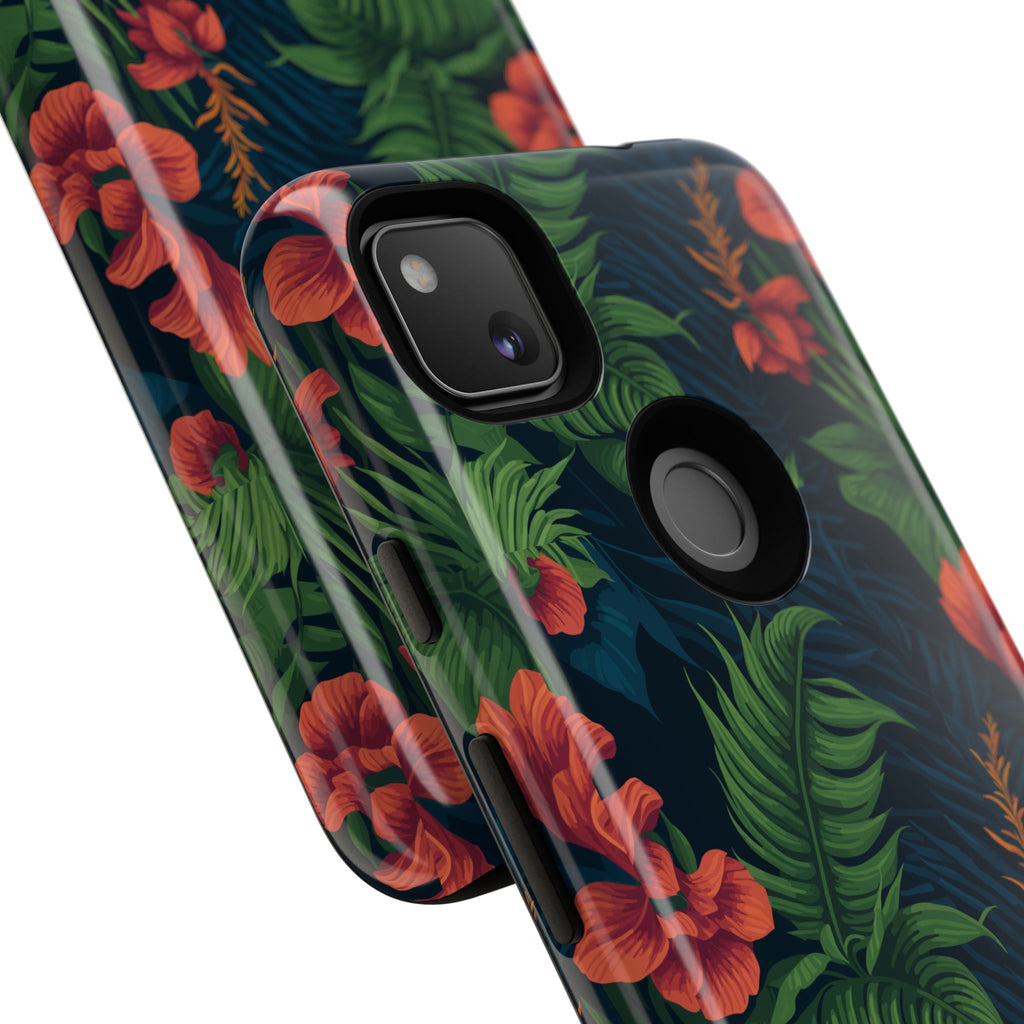 Tropical Phone Case with Floral Design, Eco-Friendly Protection for Summer Vibes, Ideal Gift for Nature Lovers, Vibrant Background