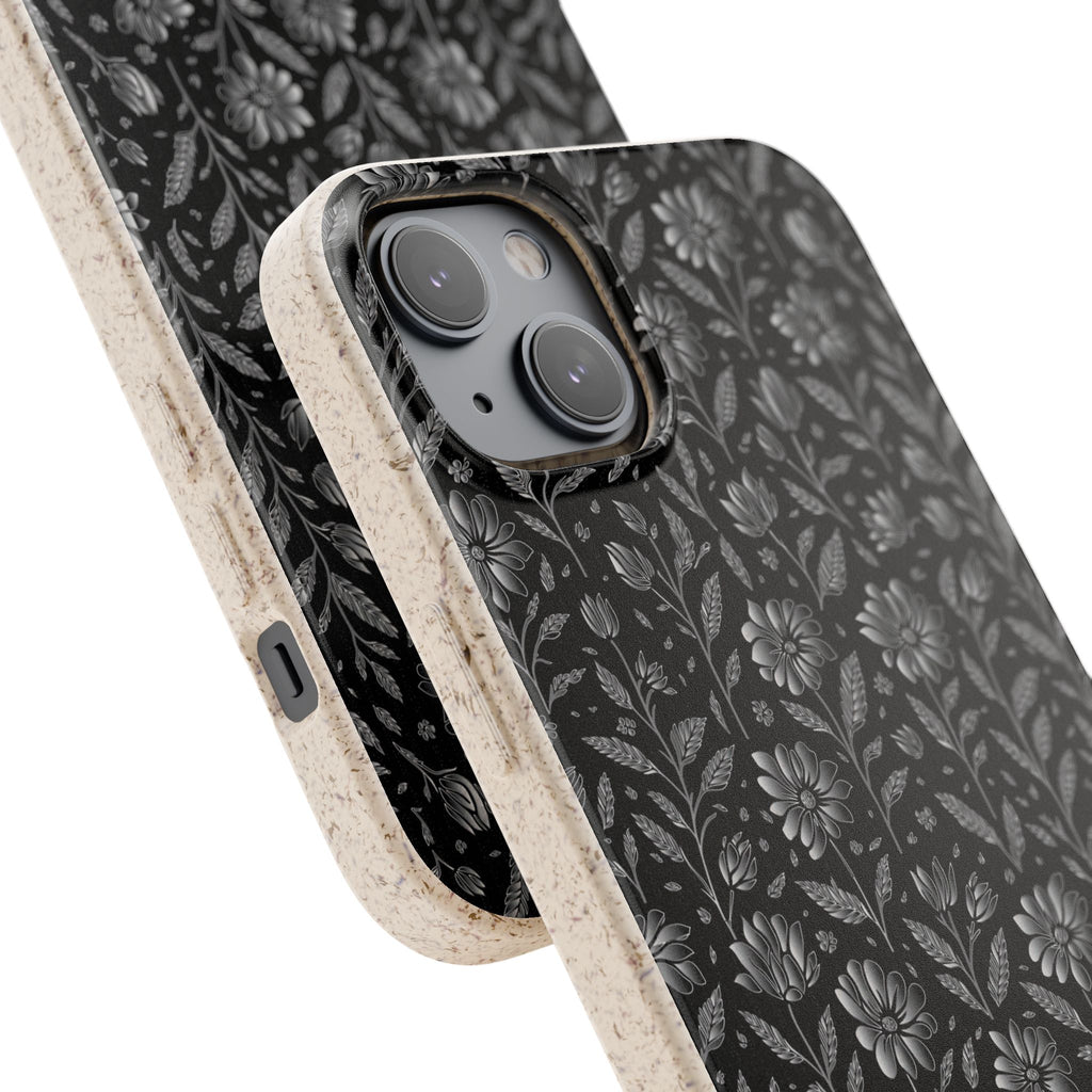 Eco-Friendly Floral Phone Case, Biodegradable iPhone Case, Sustainable Fashion Accessory, Nature Lover Gift, Eco-Conscious Phone Cover