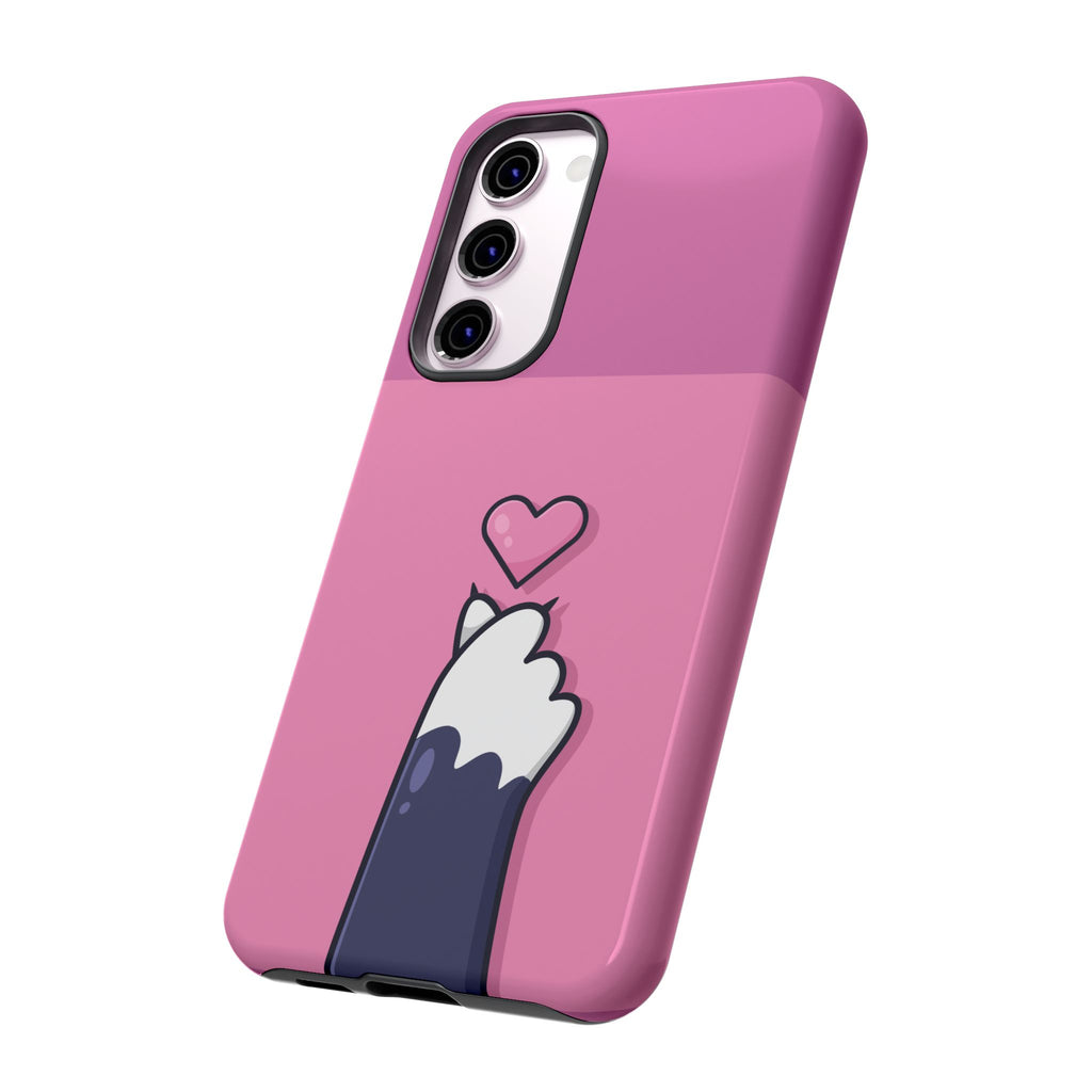 Cute Cat Paw Phone Case, Playful Pet Lover Gift, Animal Print Phone Cover, Heart Design Case, Fun Feminine Case, Kawaii Style