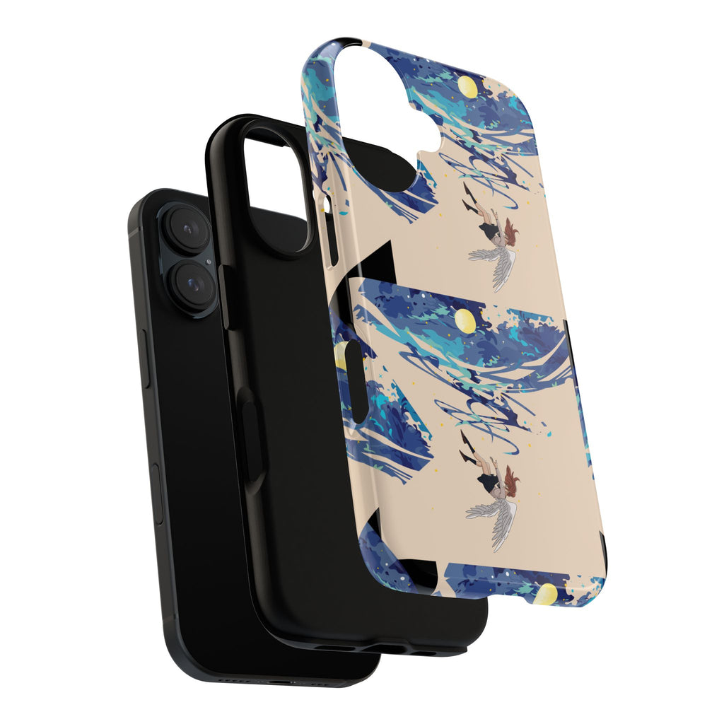 Artistic Phone Case with Abstract Design, Vivid Blue Waves and Fish, Stylish Phone Accessory, Unique Gift Idea, Trendy Tech Decor, [...]