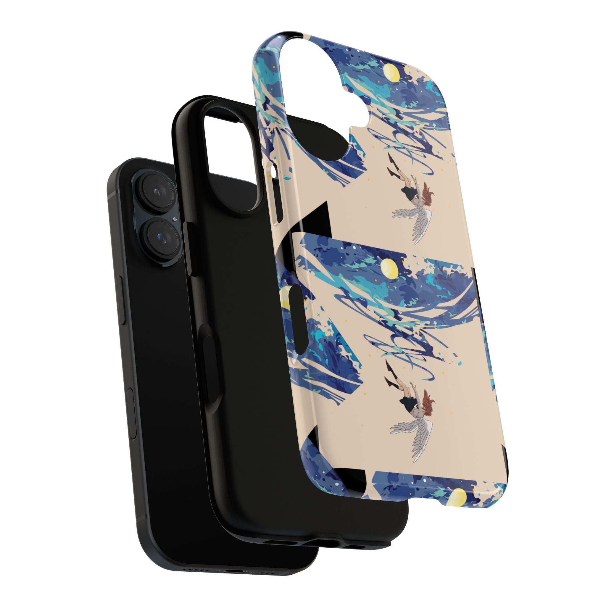 Artistic Phone Case with Abstract Design, Vivid Blue Waves and Fish, Stylish Phone Accessory, Unique Gift Idea, Trendy Tech Decor, [...]