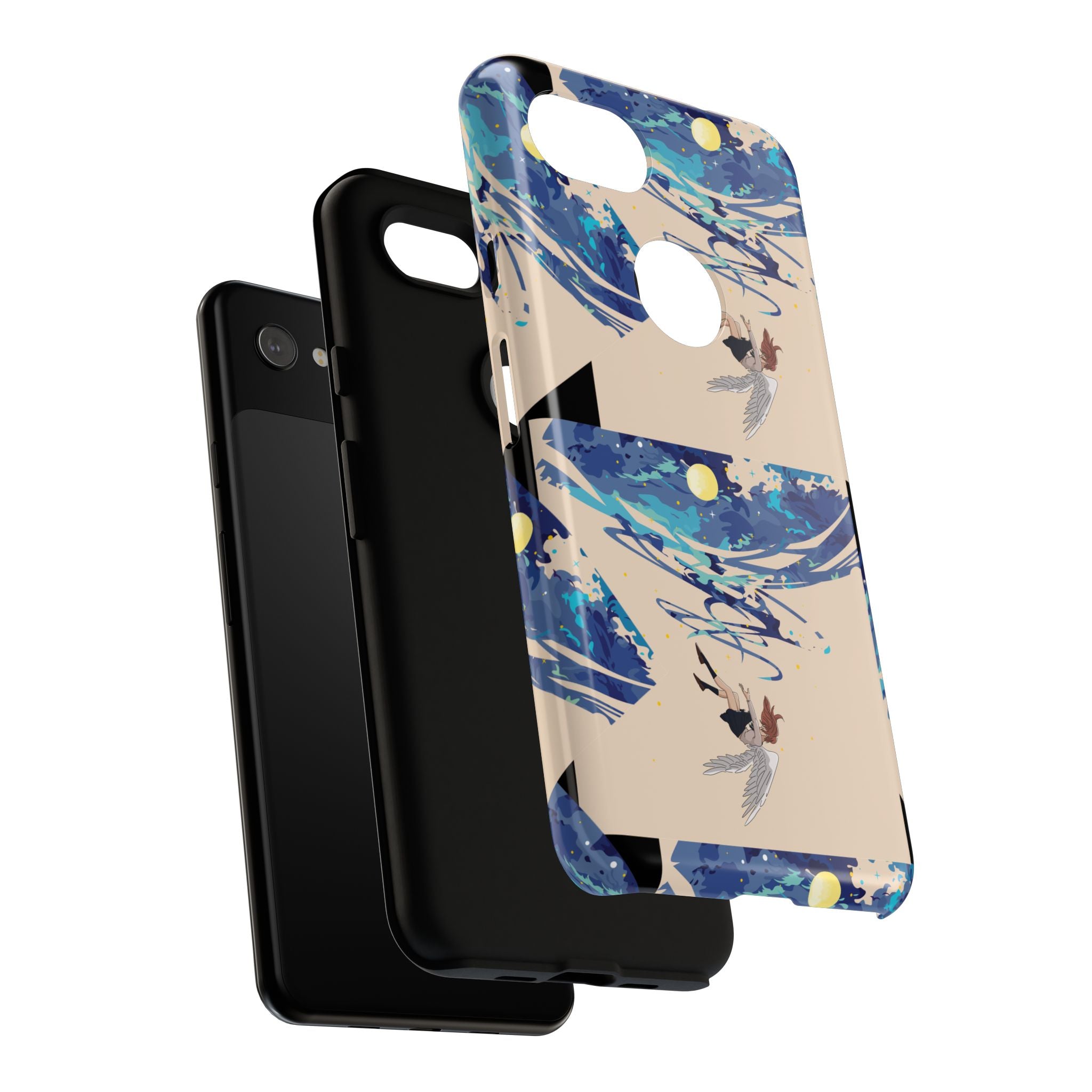 Artistic Phone Case with Abstract Design, Vivid Blue Waves and Fish, Stylish Phone Accessory, Unique Gift Idea, Trendy Tech Decor, [...]