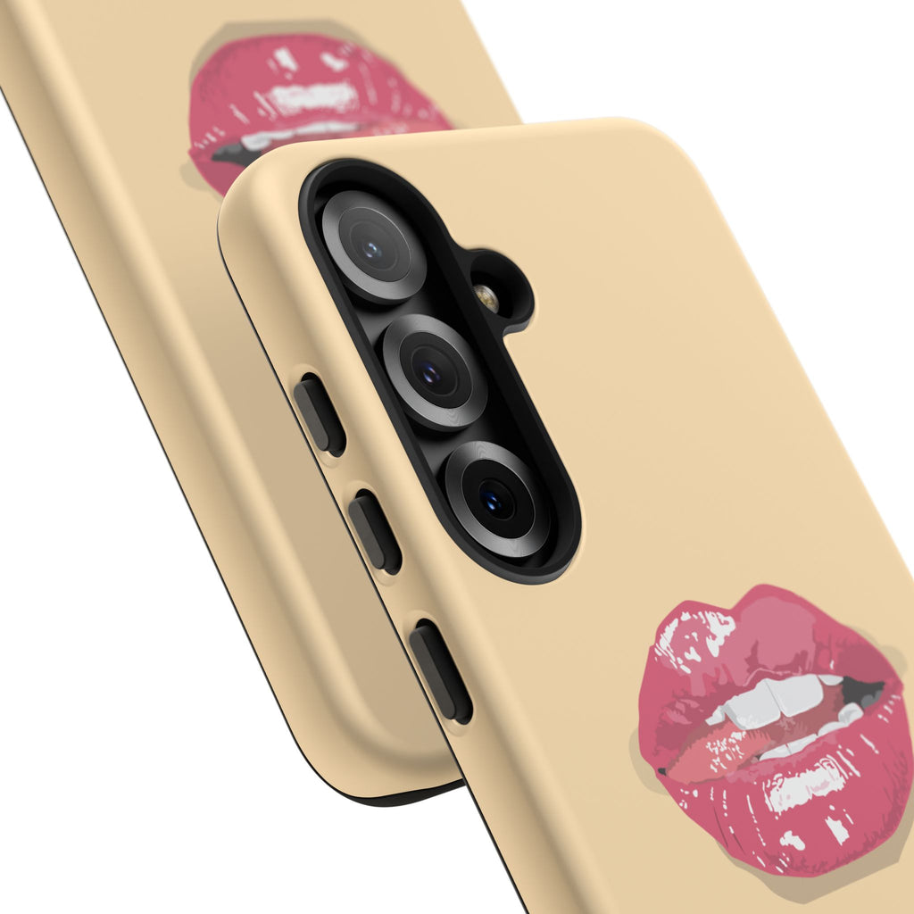 Stylish Phone Case with Lip Print, Trendy Mobile Cover, Fashion Accessory, Gift for Her, Cute Cell Phone Case