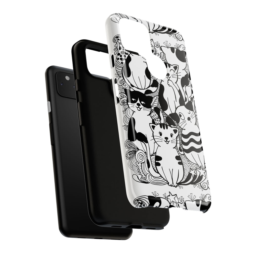 Cat-Themed Phone Case, Cute Cat Art, Pet Lover Gift, Birthday Present, Unique Cat Decor, Fun Tech Accessories, Animal Lover Case