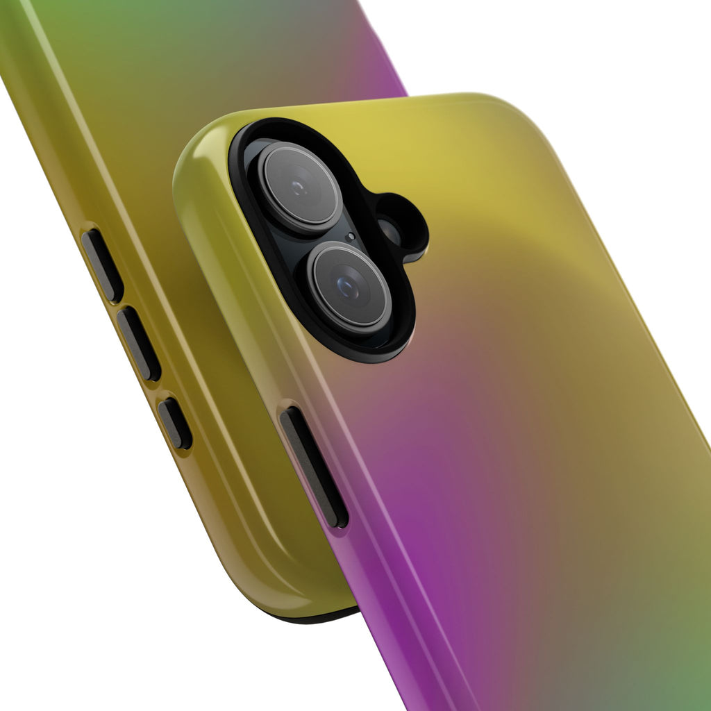 Vibrant Phone Case, Tough Cases, Colorful Phone Cover, Durable Mobile Case, Yellow Green Gradient Design