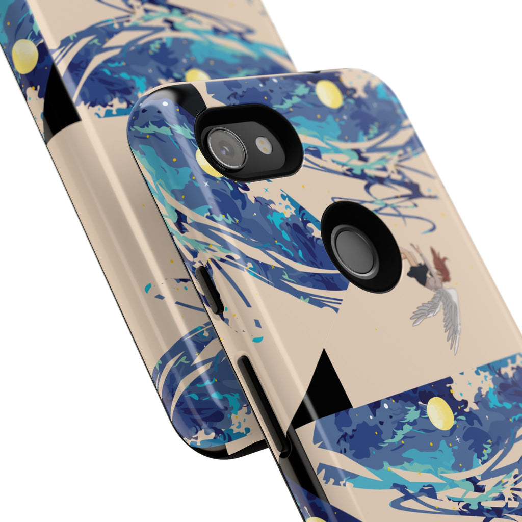 Artistic Phone Case with Abstract Design, Vivid Blue Waves and Fish, Stylish Phone Accessory, Unique Gift Idea, Trendy Tech Decor, [...]