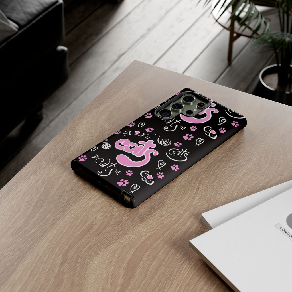 Cute Cat Print Phone Cases, Tough Cases for Cat Lovers, Pet Phone Cover, Gift for Cat Moms, Stylish Phone Accessories