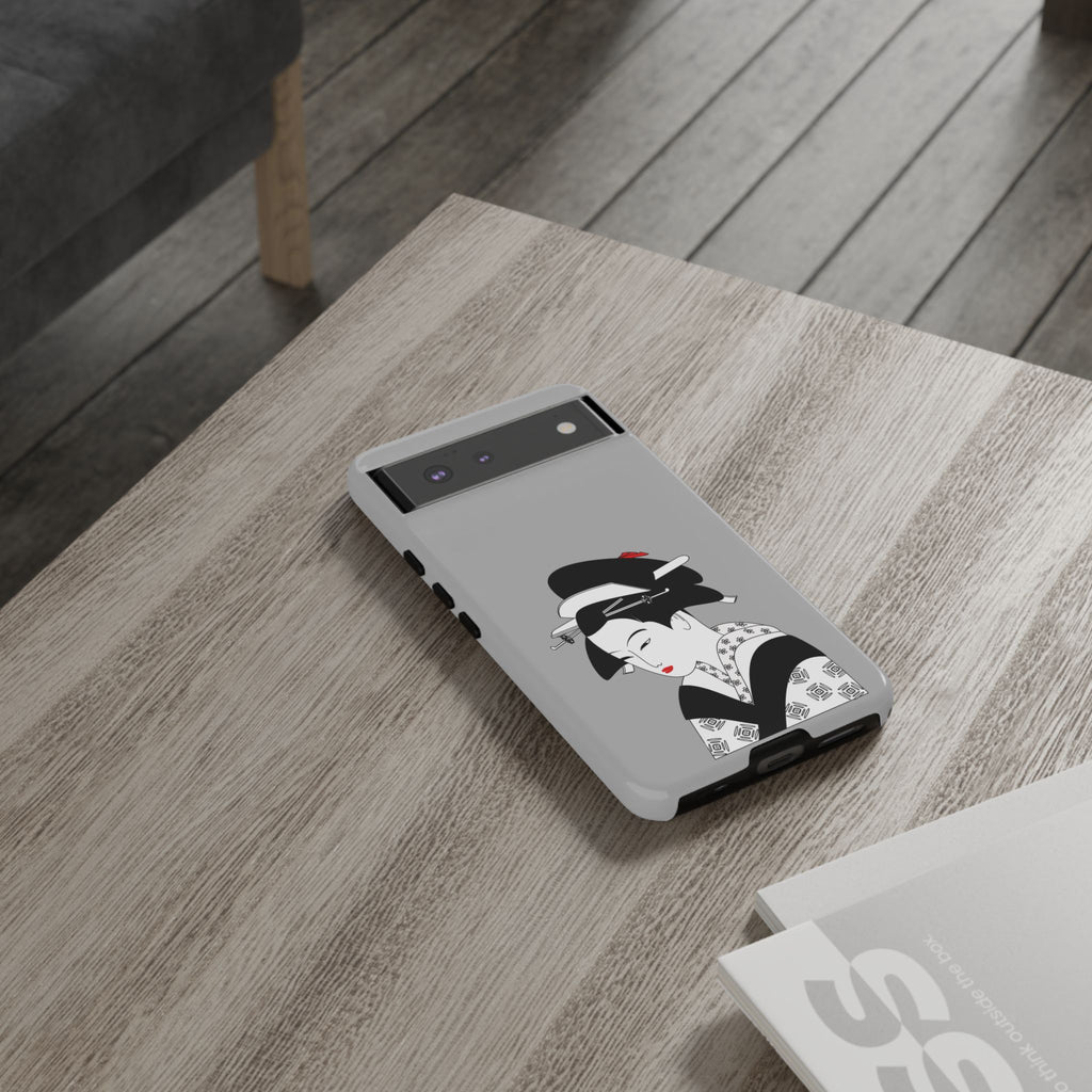 Stylish Phone Case with Japanese Geisha Design, Tough Phone Case, Cute Phone Cover, Japanese Art, Ethnic Style