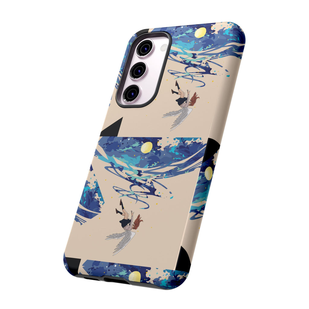 Artistic Phone Case with Abstract Design, Vivid Blue Waves and Fish, Stylish Phone Accessory, Unique Gift Idea, Trendy Tech Decor, [...]