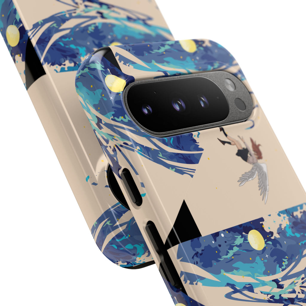 Artistic Phone Case with Abstract Design, Vivid Blue Waves and Fish, Stylish Phone Accessory, Unique Gift Idea, Trendy Tech Decor, [...]