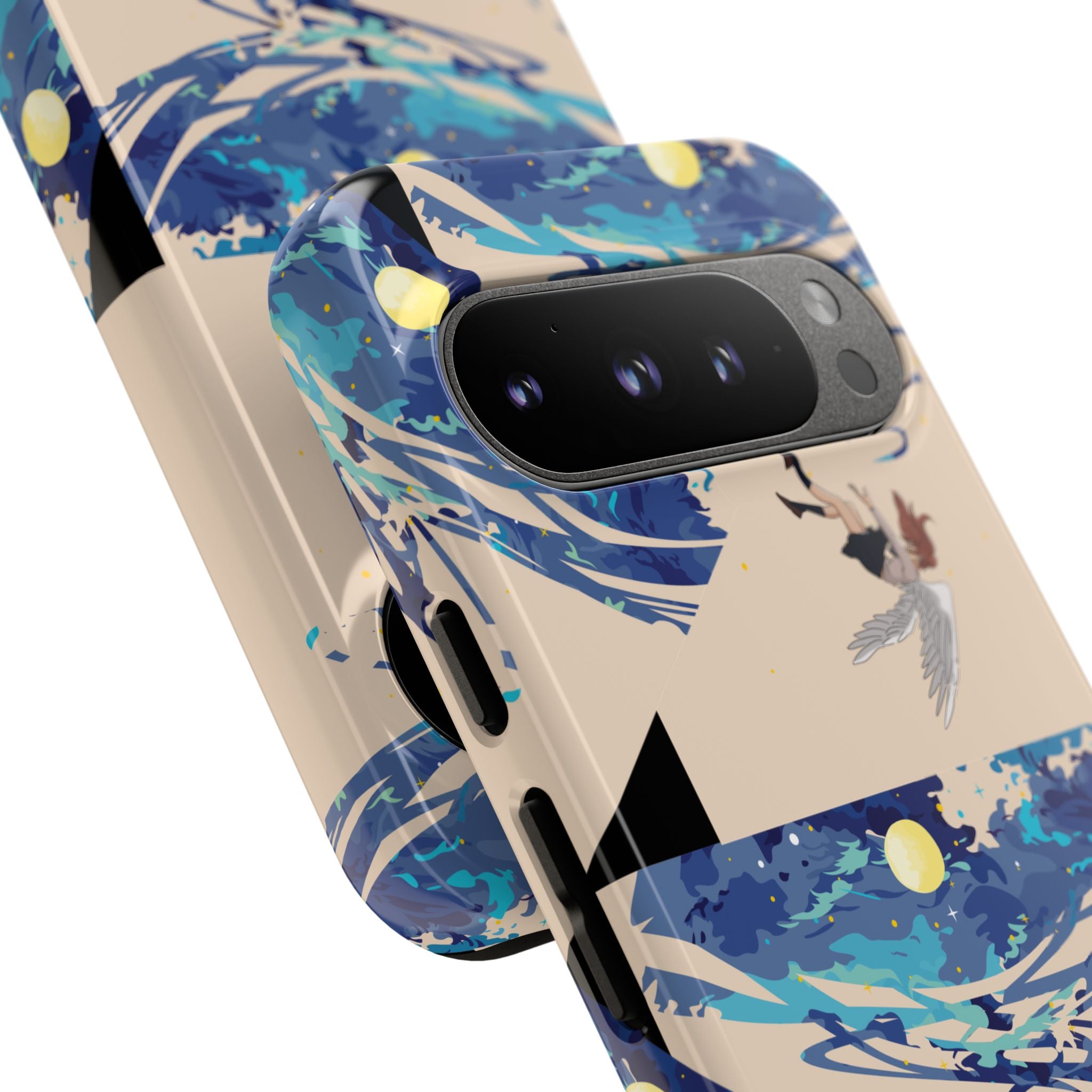 Artistic Phone Case with Abstract Design, Vivid Blue Waves and Fish, Stylish Phone Accessory, Unique Gift Idea, Trendy Tech Decor, [...]