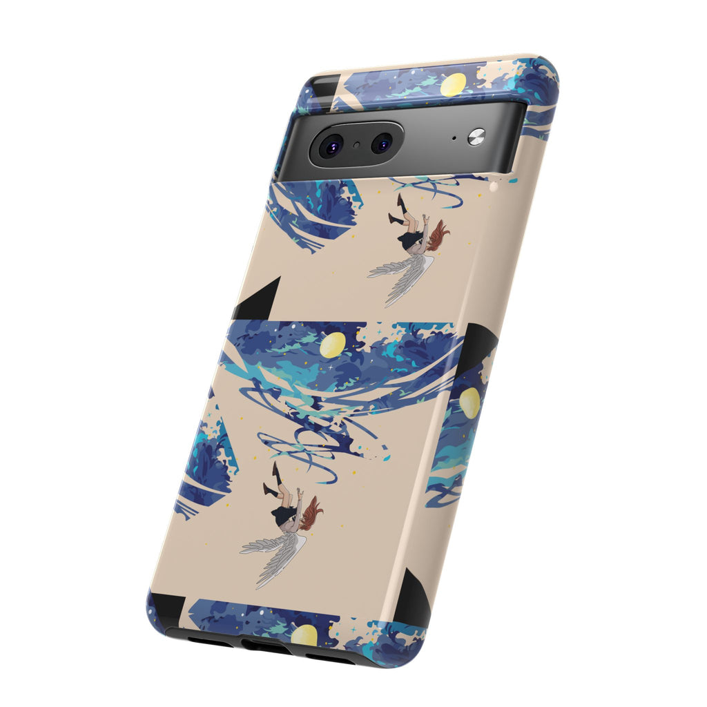 Artistic Phone Case with Abstract Design, Vivid Blue Waves and Fish, Stylish Phone Accessory, Unique Gift Idea, Trendy Tech Decor, [...]